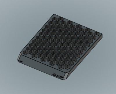 Bullet tray Reloading Block .45 ACP Dillon Hornady RCBS 3d printed Frankford