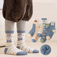5 Pairs Toddler Kids Thicken Winter Warm Wool Thermal Casual Socks For Boys Girl