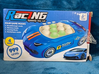Quick Push Pop Game It Fidget Toy for Kids Handheld Puzzle Blue Race Car