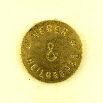 1900-10 Weber & Heilbroner Manhattan Clothing Store Uniform Button Original B7
