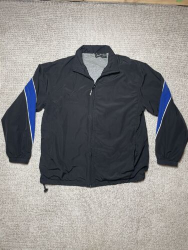 HEAD Jacket Womens Medium Black Blue Stripe Full Zip Outdoors Track Long Sleeve - Picture 1 of 10