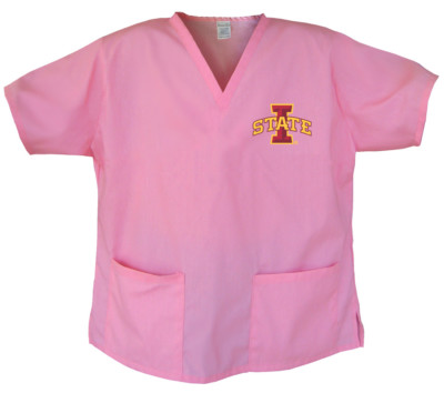 ISU Iowa State Pink Logo Scrub Top Gifts Idea!