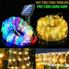 Solar Rope Lights for Outside 8 Modes Fairy Lights in Clear Thin Tube for Garden