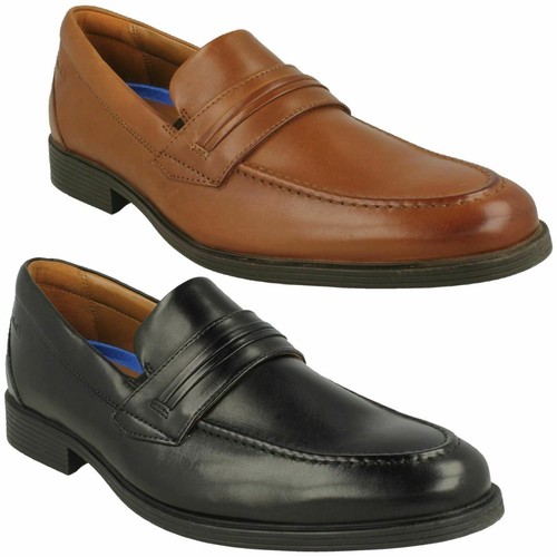 clarks leather slip ons