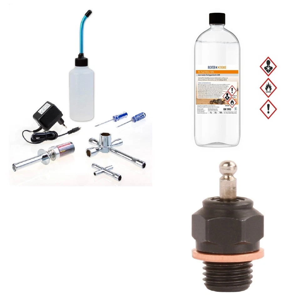 RC Verbrenner Buggy Starter Set mit Bio Sprit, R2 Glühkerze, Werkzeug - Bild 2 von 4