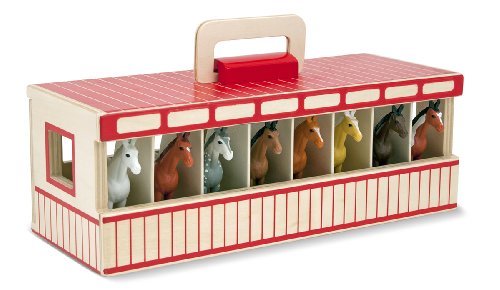 Melissa Doug Take-Along Show-Horse Stable Play Set With Wooden Stable Box and Melissa Doug Take-Along Show-Horse Stable Play Set With Wooden Stable Box and