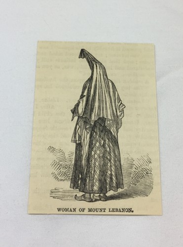 1884 small magazine engraving ~ WOMAN OF MOUNT LEBANON, Lebanon