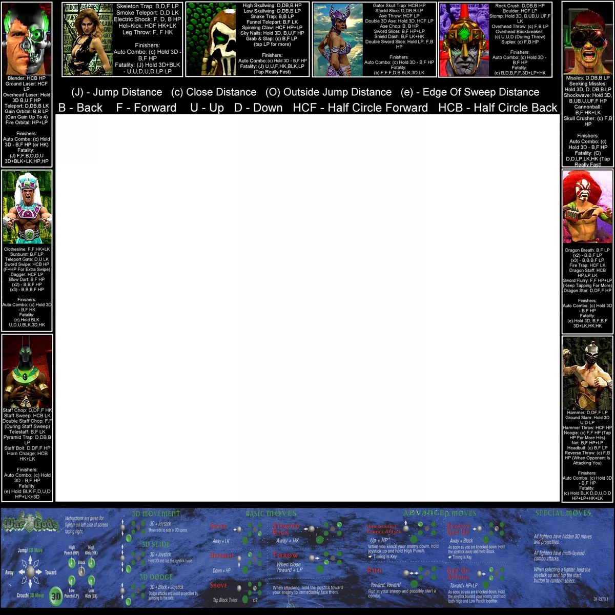 Mortal Kombat Move List Bezel