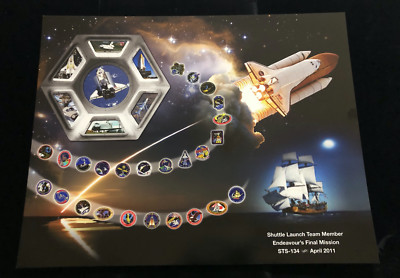 ENDEAVOUR STS-134 FINAL MISSION SHUTTLE LAUNCH TEAM MEMBER 11 x 14 POSTER