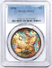 1886-P Morgan Dollar - PCGS - MS63 - Lovely Rainbow Toned