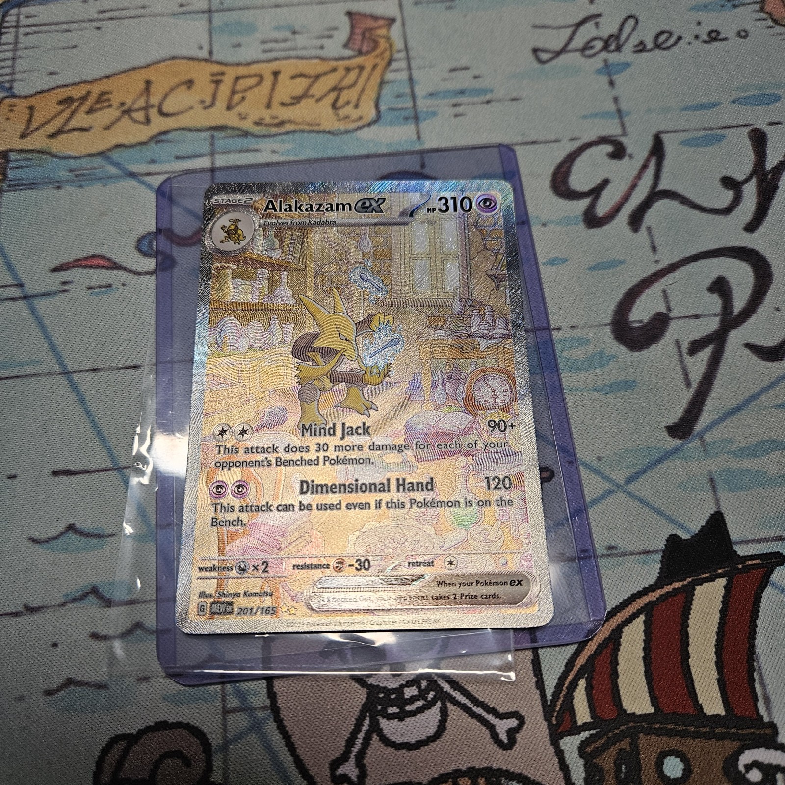 Pokémon TCG Alakazam EX 151 Holo Card Scarlet & Violet 201/165 NM/Mint