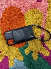 Bandolier Black Leather iPhone Case With Strap Excellent Condition