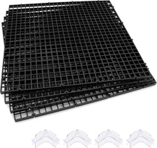 Aquarium Hood Fish Tank Top Cover, Terrarium Lid Plastic Grid with 4-Piece Set C