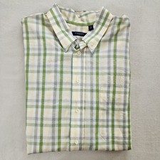 Vintage Burberry London Men's Green Plaid Shirt XL x-large USA made