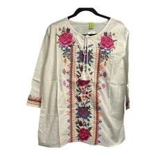 NWT Raj Embroidered Floral Blouse, L
