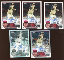 Lot of (5) 2023 Topps Chrome B&W Mini Diamond Tommy Henry RC AUTO #/499