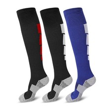 3 Pairs Soccer Socks, Sport Knee High Socks Calf Compression Athletic Socks f...