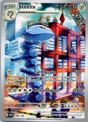Pokemon TCG Steelix 208/182 Paradox Rift Illustration Rare Card NM