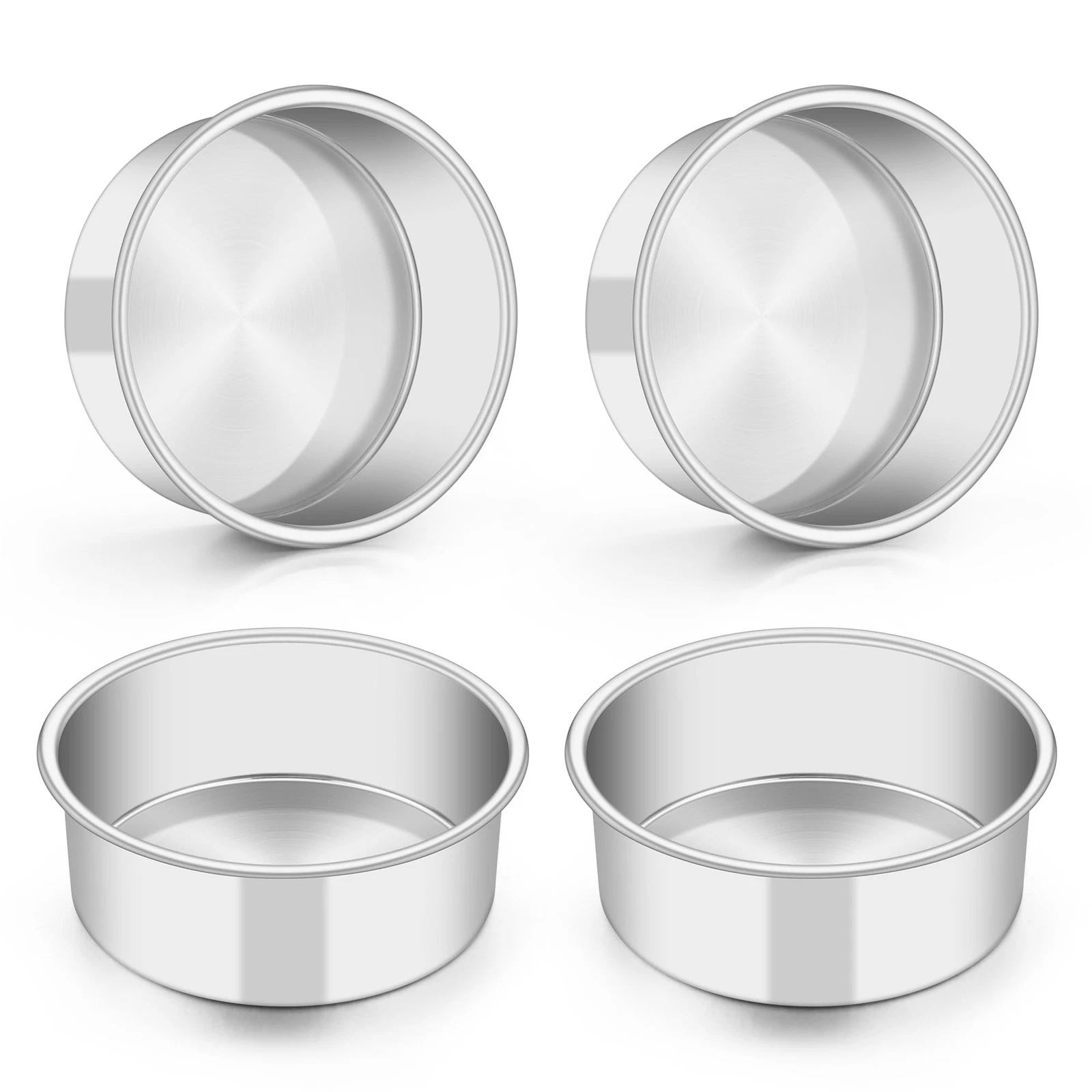 "5 Inch Cake Pan Set of 4, Stainless Steel Round Baking Pans, Dishwasher Safe"
Opens in a new window