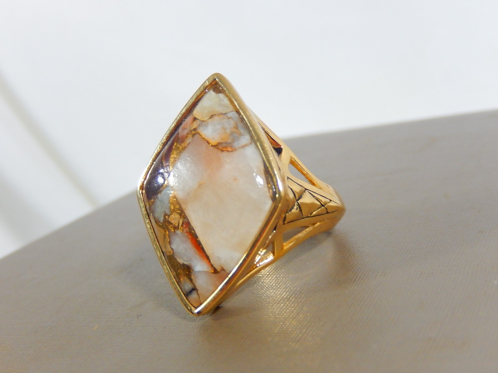 BARSE BRONZE AGATE LARGE STATEMENT RING SIZE 10.5 - image 2