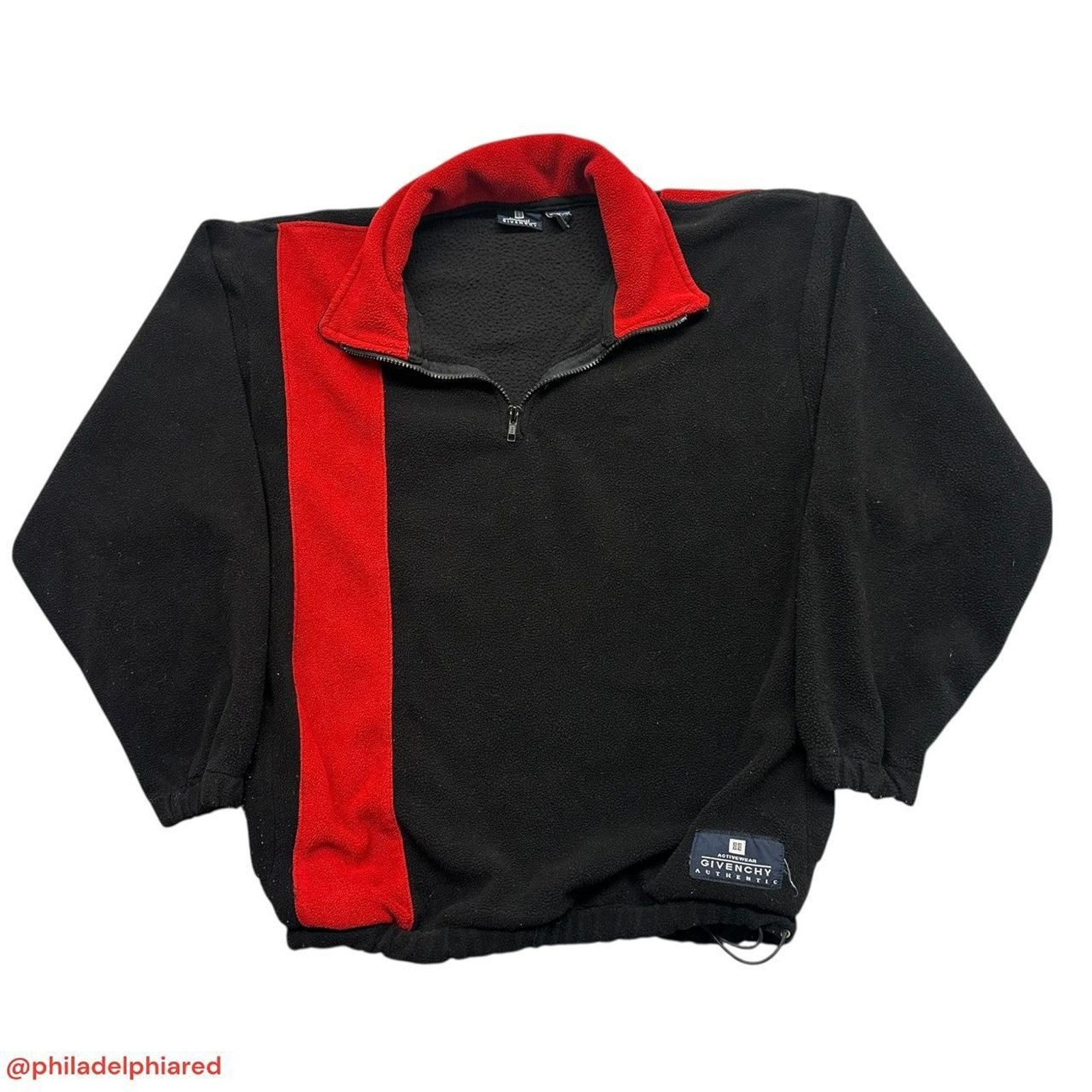 Givenchy, Vintage 1980’s Givenchy Active wear quarter-zip fleece pullover sweater mens M