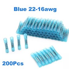 200PCS Heat Shrink Wire Butt Connectors Waterproof Seal Crimp Splice Terminals