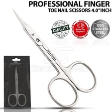 Image of Professional Finger Toe Nail Scissors 4 inch Curved Arrow Steel Manicure Cuticle