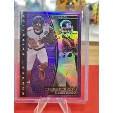 Malik Nabers, Plaxico Burress /50 -2024 Panini Obsidian Eclipsing Legends #15