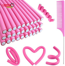 30PCS 9.45" Flexi Rods Curlers Set for Short and Long Hair, No Heat Foam Rollers