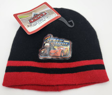 Disney Pixar Movie Cars Lightening McQueen No Speed Limit Kids Beanie Hat Tags