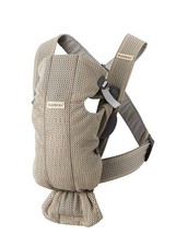 Newborn Carrier 3D Mesh Gray Beige 7-25 lbs BabyBj rn Mini Ergonomic Easy-to-Use