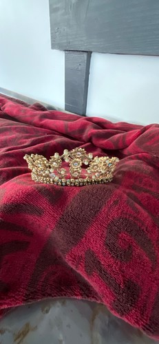 Baroque Style Crystal and Faux Pearl Tiara