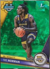 2023-24 Bowman University Chrome Sapphire - Green Sapphire #87 Tre Norman NM