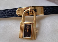 Orologio HERMES Kelly quadrante nero bracciale pelle orologio donna dal Giappone