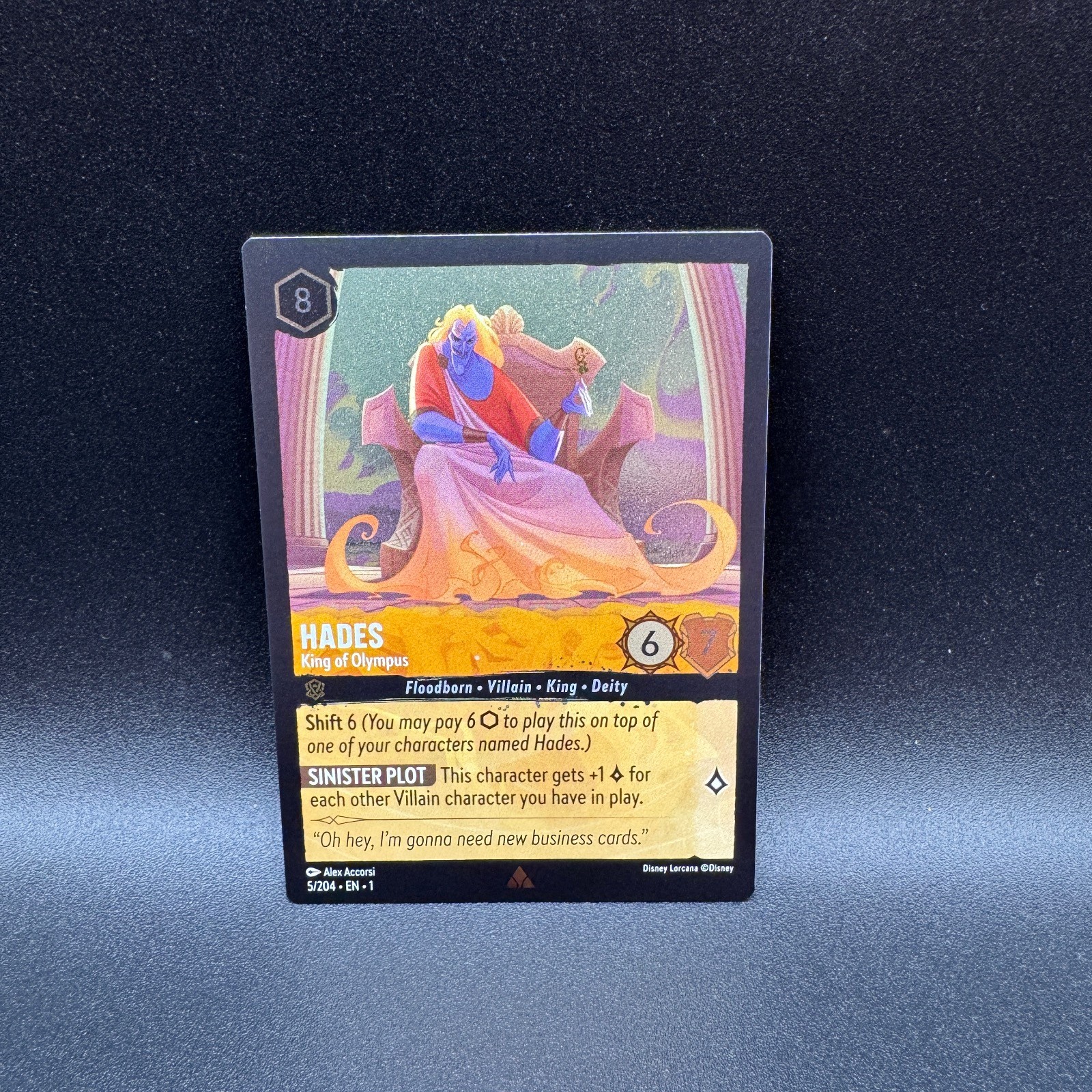 Hades - King of Olympus 5/204 Rare The First Chapter Lorcana Cold Foil Near Mint