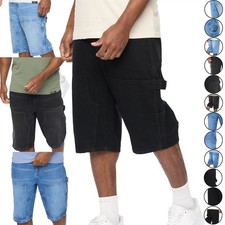 Mens Baggy Fit Denim Shorts Casual Carpenter Straight Leg Loose Cotton Jeans