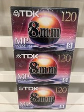 LOT OF 3 TDK 8mm 120 Minute MP Premium Camcorder Videotapes