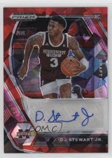 2021-22 Panini Prizm Draft Picks Red Ice DJ Stewart Jr #DP-DSJ Auto 3s8
