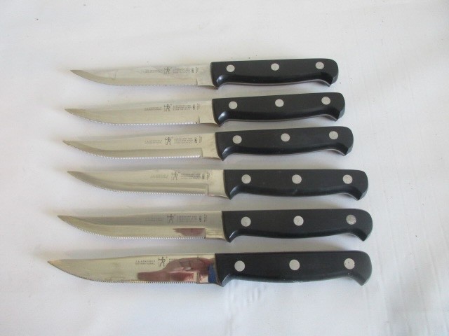 J.A. Henckels International EVERSHARP Stainless Steel KNIFE SET & WOODEN BLOCK