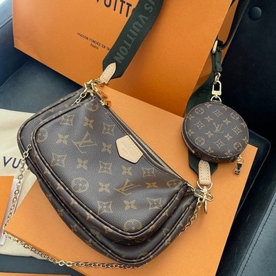 Louis Vuitton Multi Pochette Accessoires Crossbody Brown Canvas