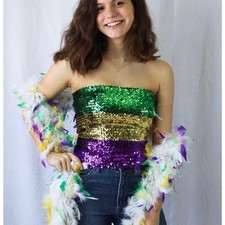 Mardi Gras Sequin Tube Top