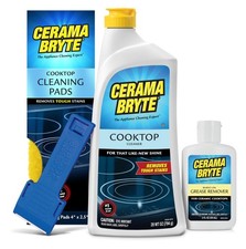 Cerama Bryte Best Value Kit: Ceramic Cooktop Cleaner 4 Piece Set, Cherry