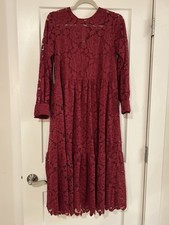 NWT Anthropologie Women's Lace Dress - XS - Midi - Rose Color - Classy
