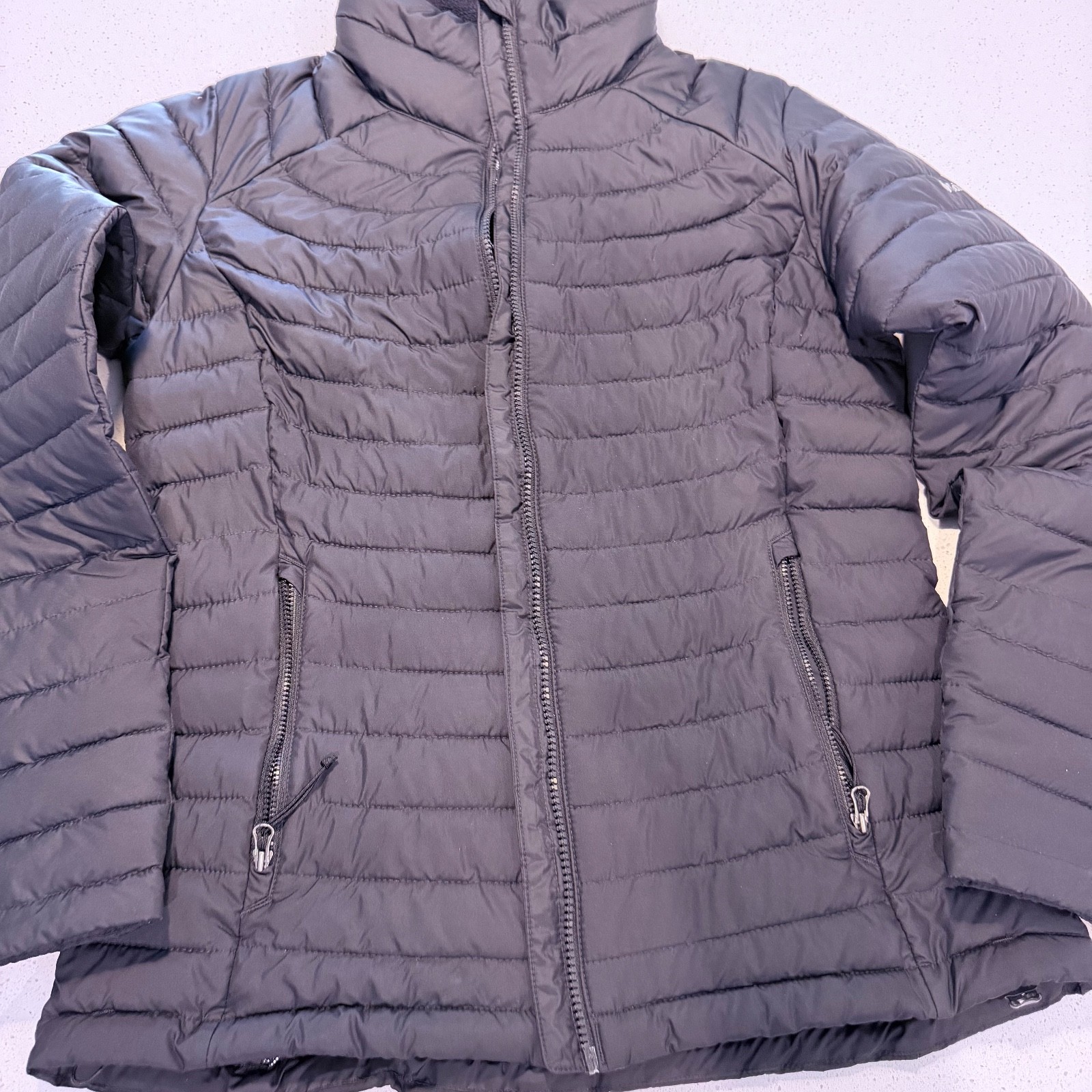 Columbia Women’s Puffer Jacket Gray Hooded Zip-Up Coat Size M