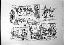 Antique Print Field Day Egyptian Army Troops Manoeuvring Outside Cairo 1893