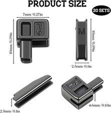 20 Sets Metal Zipper Latch Slider Retainer Zipper Repair Kit Insertion Pin Zi...