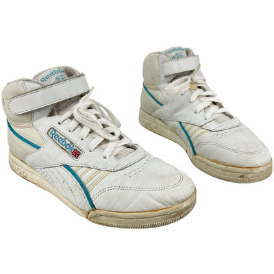 VTG 80s Retro Womens White Blue Reebok High Top Aerobic 4100
