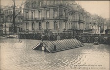 France Paris Floods 1910,Invalides Station Submerged G. J. Vintage Postcard PC