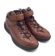 Dr. Comfort Ranger 9420 Brown Pebbled Leather Ankle Boots Men's Size 11 M