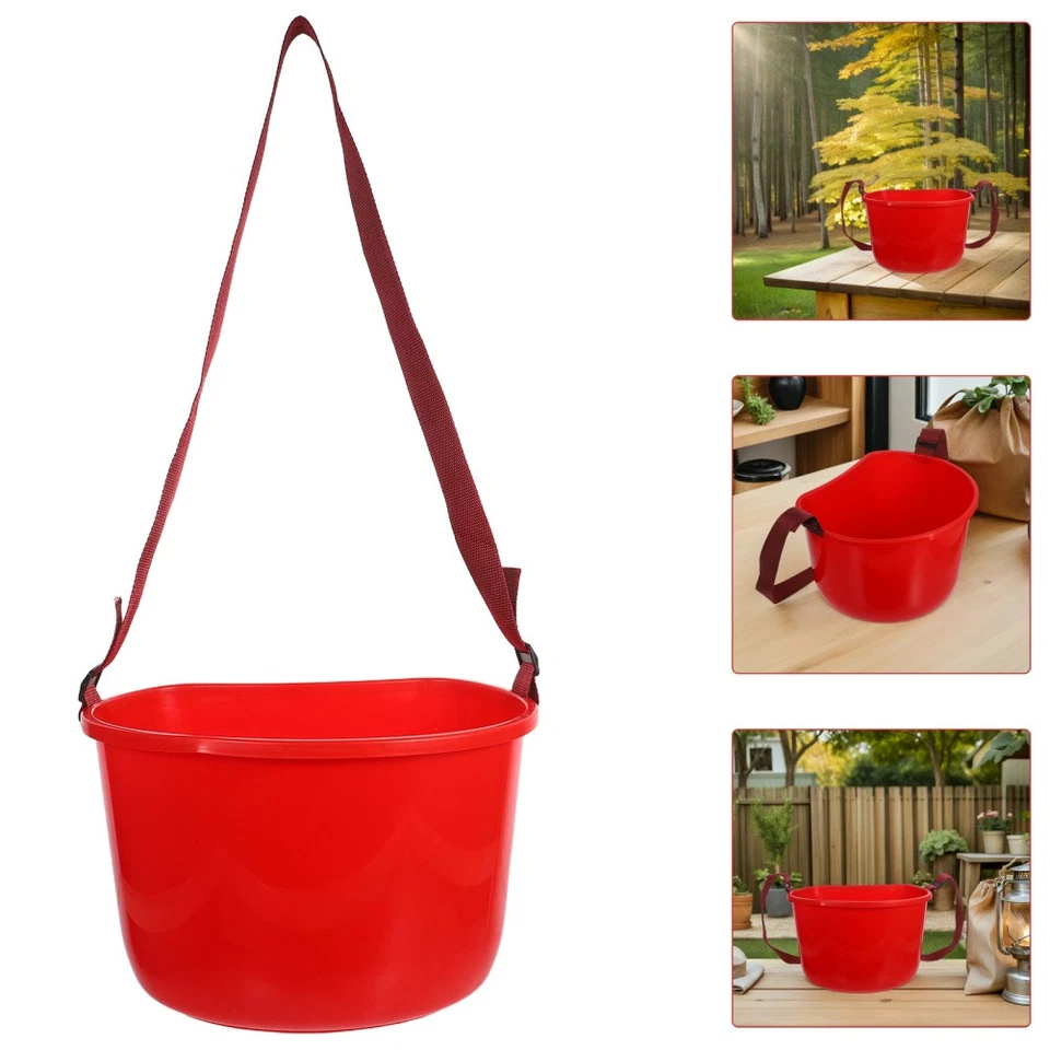 Portable Red Plastic Harvesting Bucket For Fruit Vegetable Picking Garden Tools - image 4 of 4